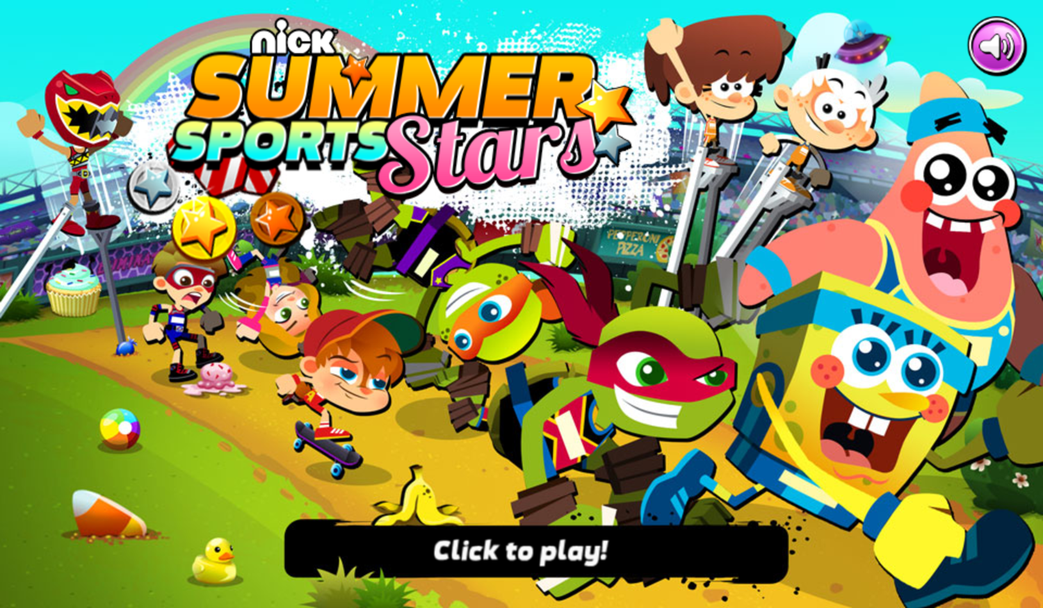 Nick Summer Sports Stars Welcome Screen Screenshot.