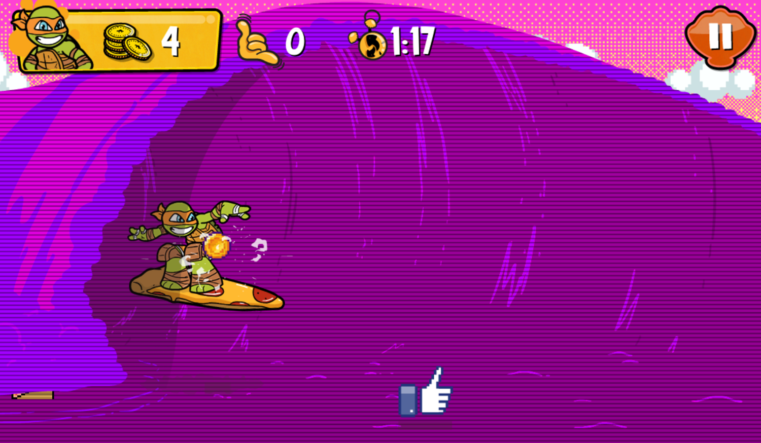 Nick Surfs Up Game Play Screenshot.