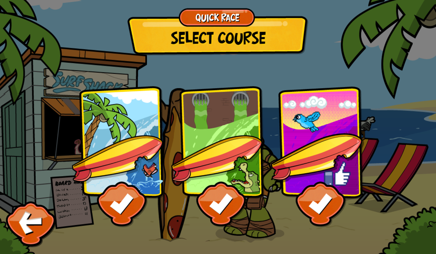 Nick Surfs Up Select Course Screenshot.