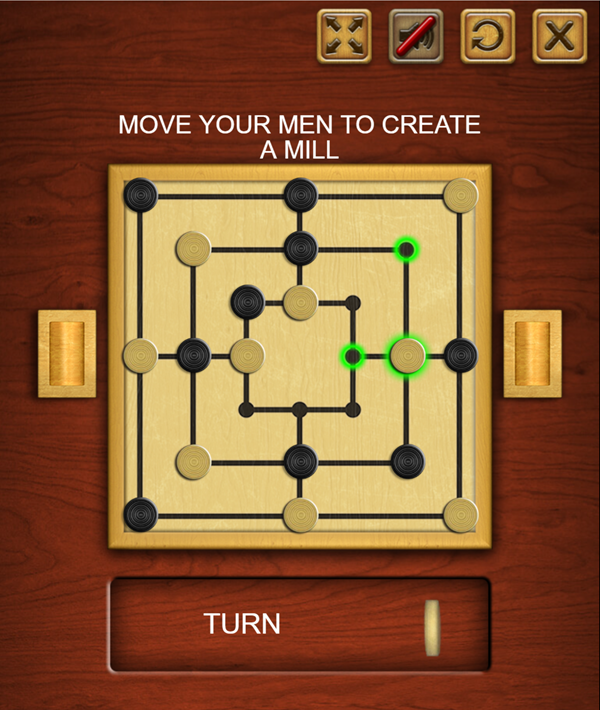 Nine Men's Morris Game Screenshot.