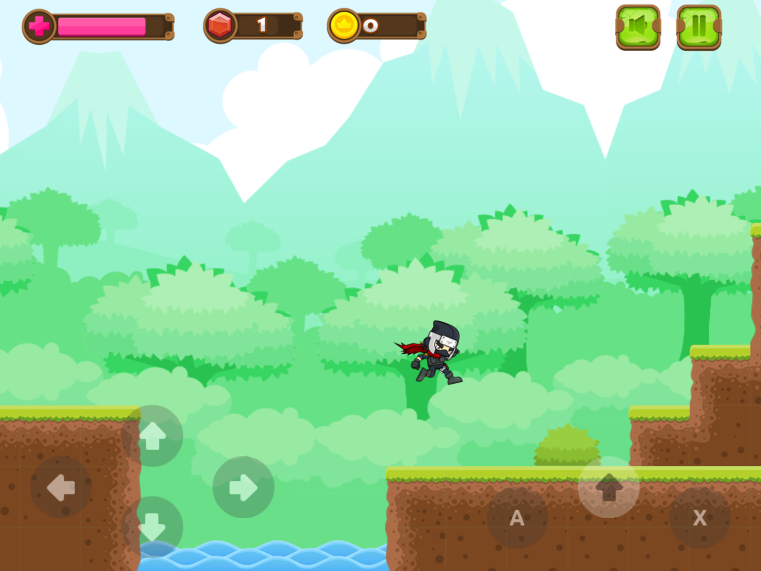 Ninja Boy Adventure 2 Game Platforming Screenshot.