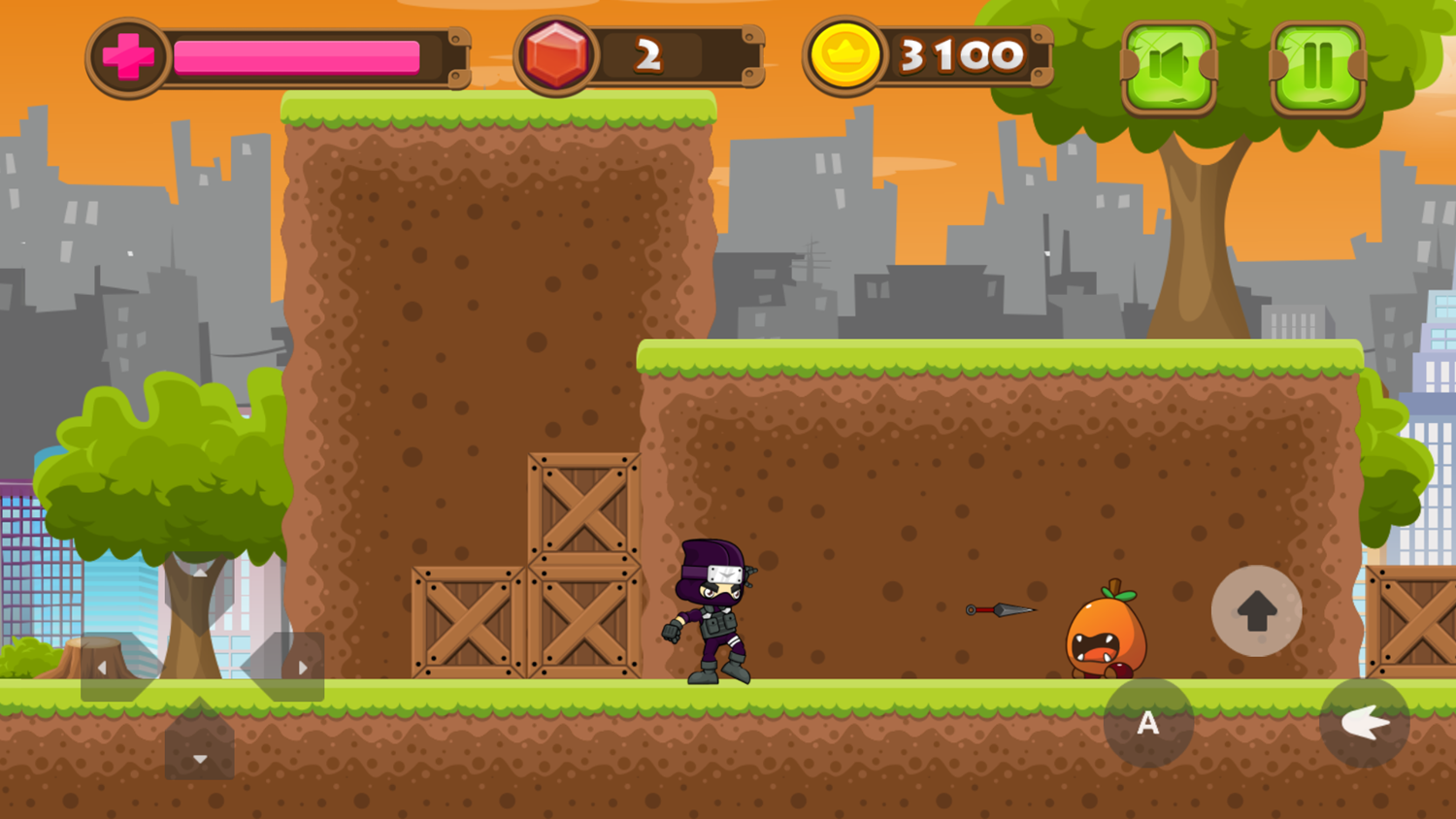 Ninja Boy Adventure Game Killing Mobs Screenshot.