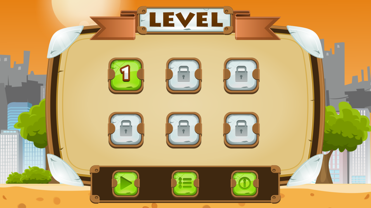 Ninja Boy Adventure Game Level Select Screenshot.