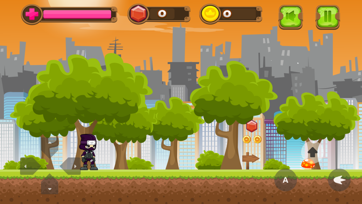 Ninja Boy Adventure Game Level Start Screenshot.