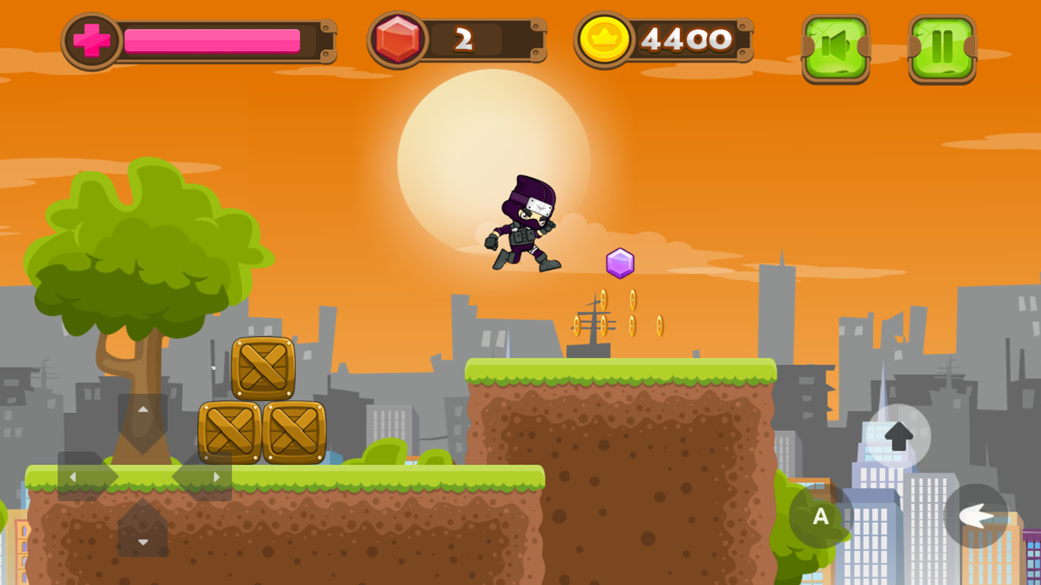 Ninja Boy Adventure Game Platforming Screenshot.