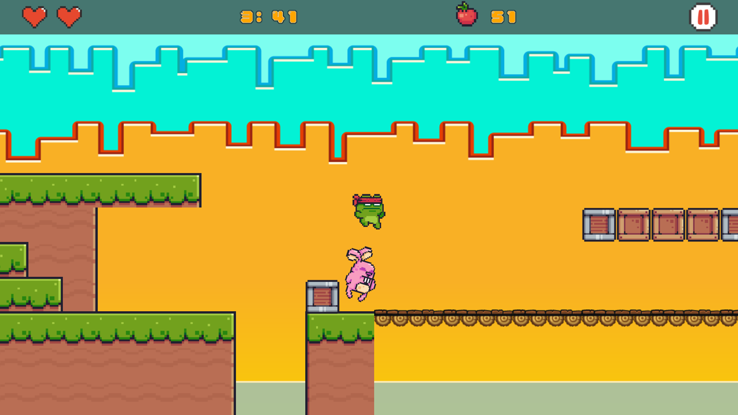 Ninja Frog Adventure Game Level Play Screenshot.