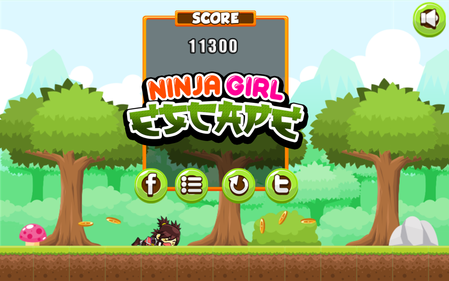 Ninja Girl Escape Game Score Screenshot.