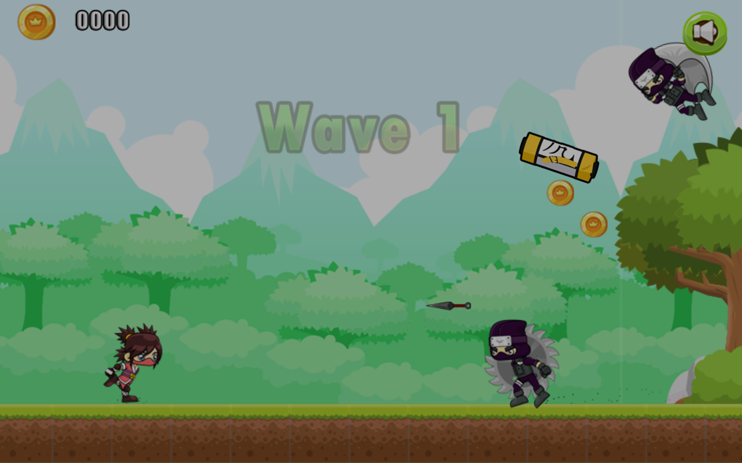 Ninja Girl Escape Game Start Screenshot.