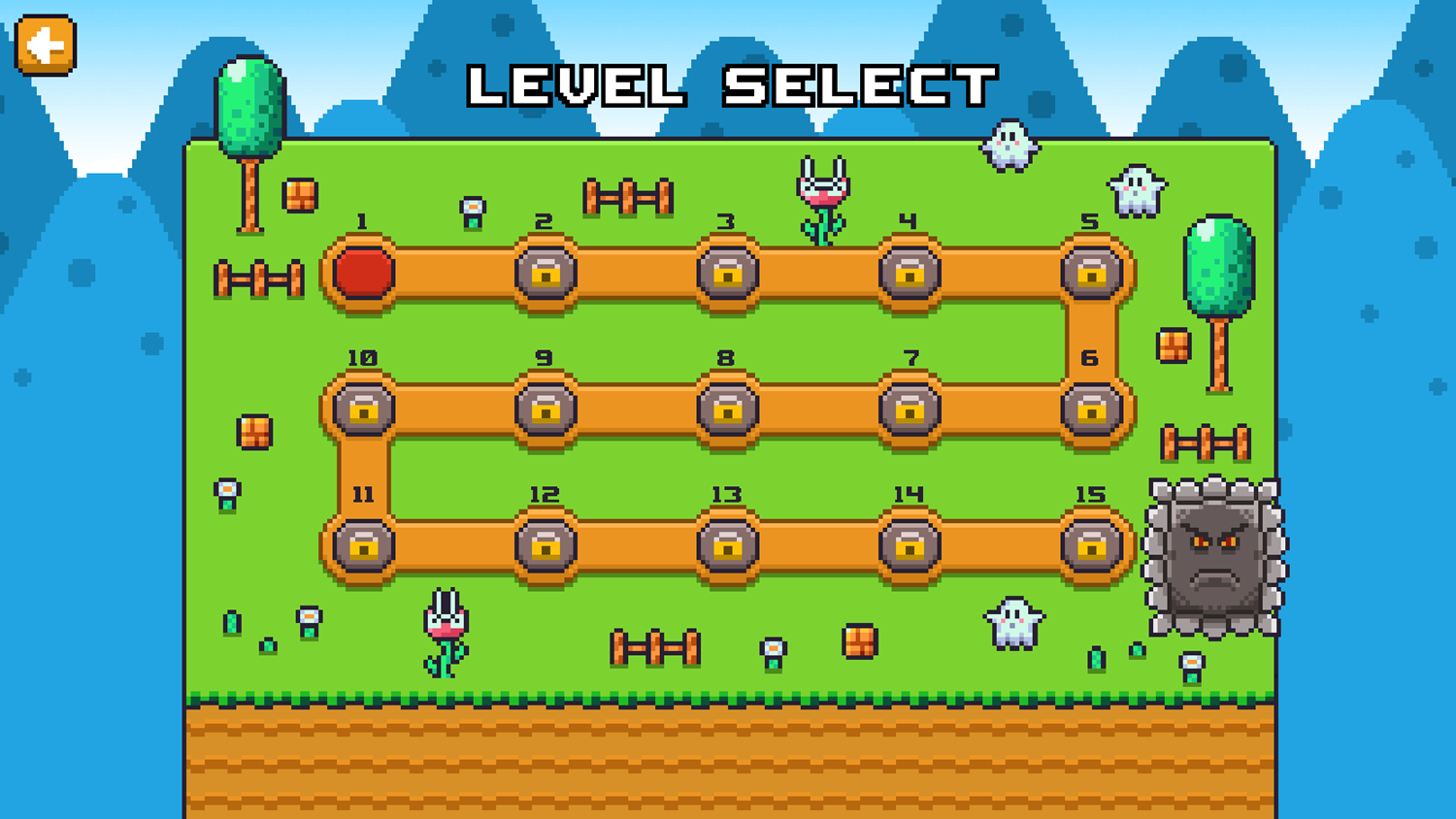 Ninja Plumber Game Level Select Screenshot.