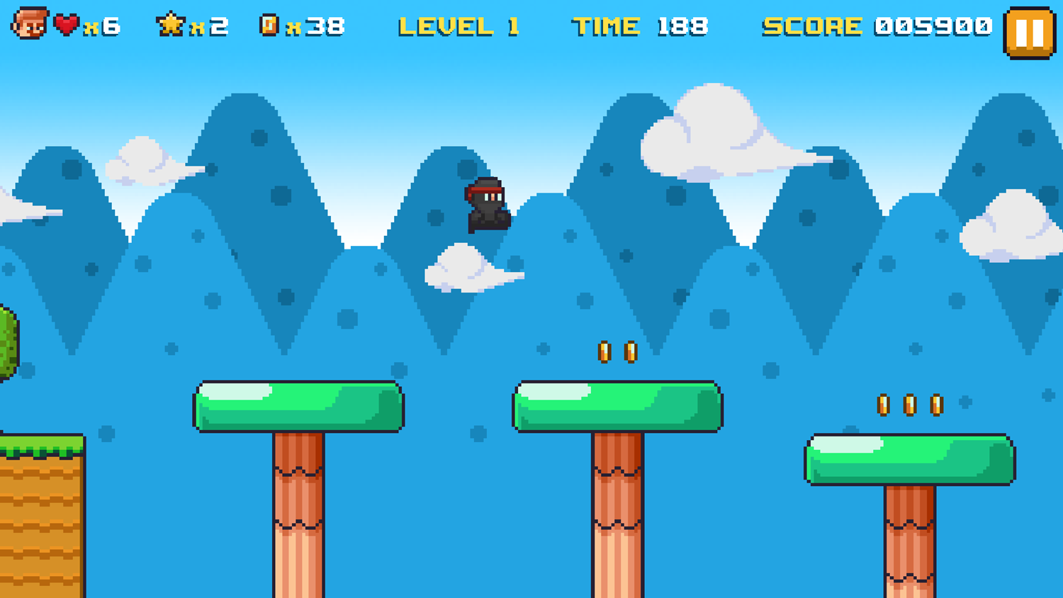 Ninja Plumber Game Platforming Screenshot.