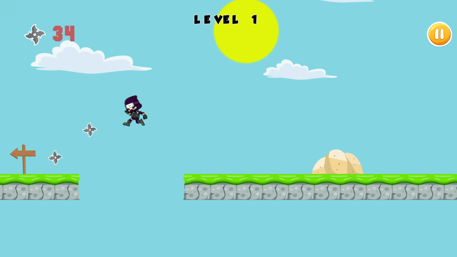 Ninja Run Adventure Game Level Play Screenshot.