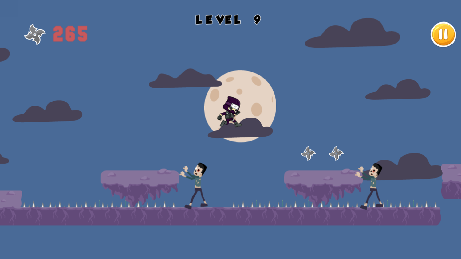 Ninja Run Adventure Game Level Progress Screenshot.