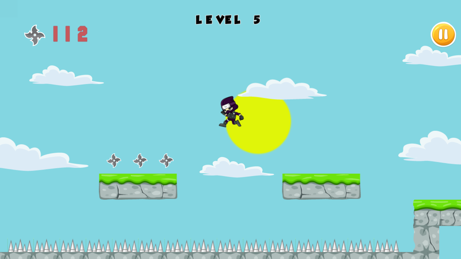 Ninja Run Adventure Game Platforming Screenshot.