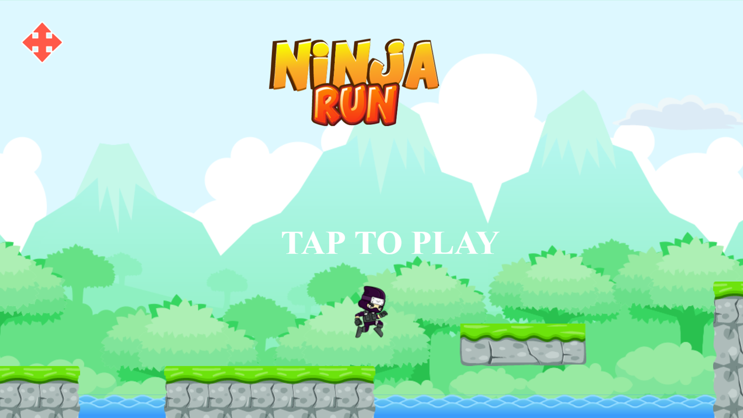 Ninja Run Adventure Game Welcome Screen Screenshot.