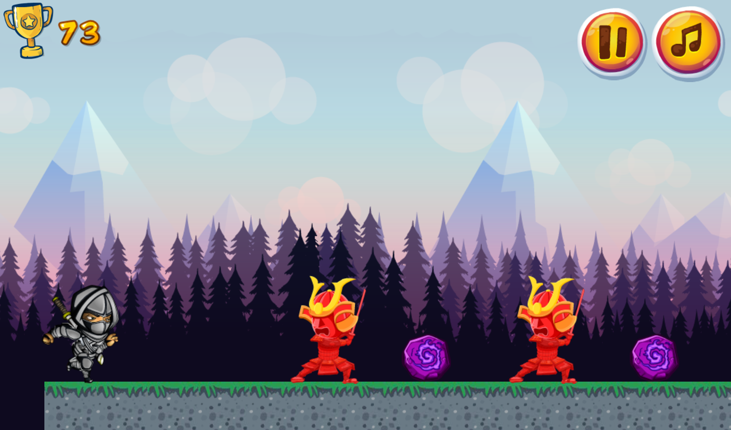 Ninja Run Game Play Screenshot.
