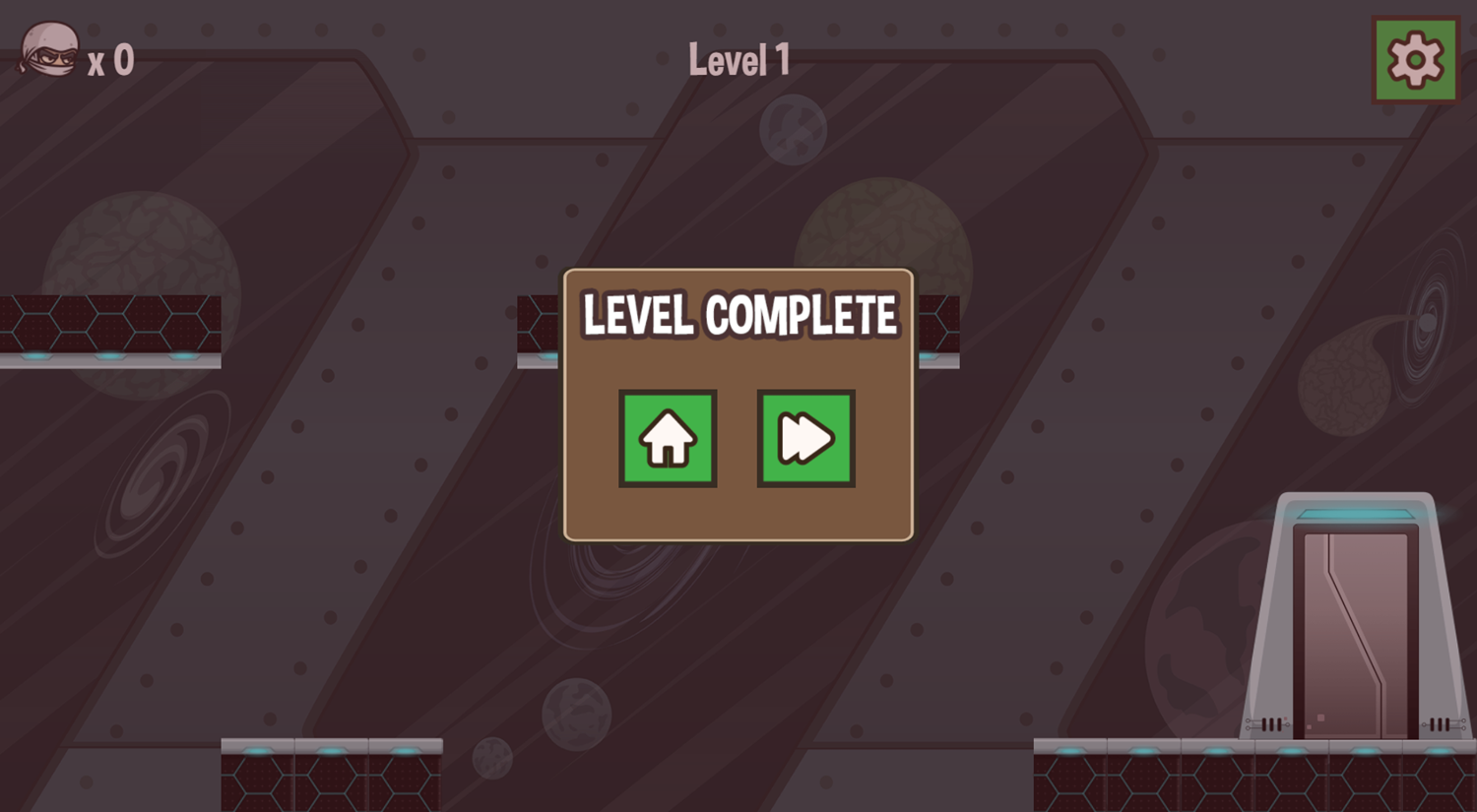 Ninja Run Game Level Complete Screenshot.