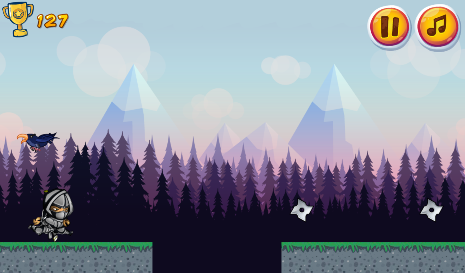 Ninja Run Game Platforming Screenshot.