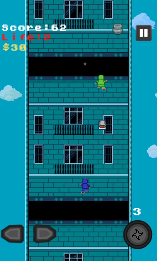 Ninja Stuntman Climb Game Play Screenshot.