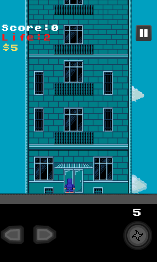 Ninja Stuntman Climb Game Start Screenshot.