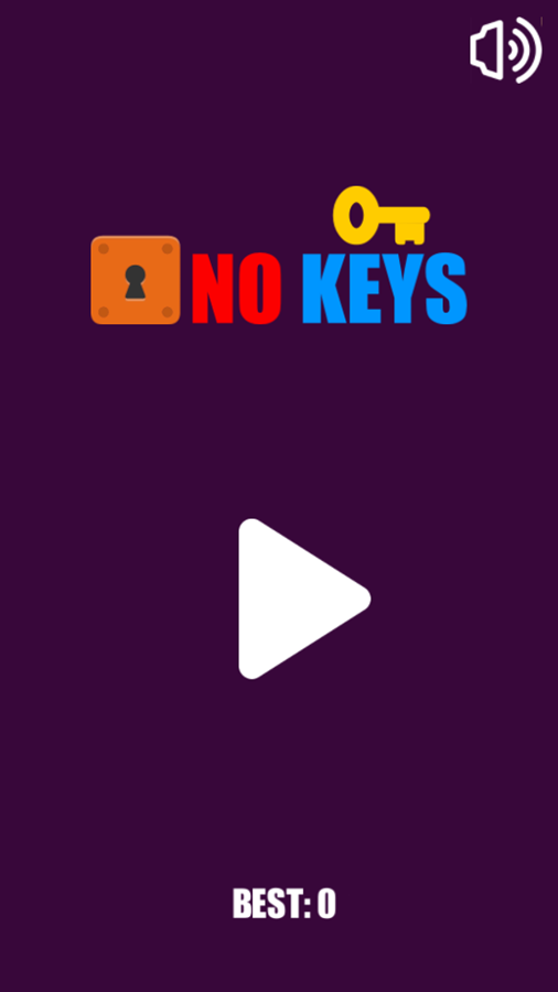 No Keys Game Welcome Screen Screenshot.