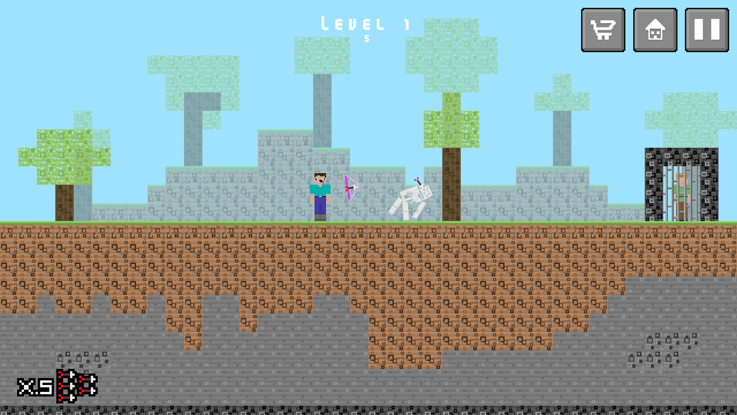 NoobHood Game Level Play Screenshot.