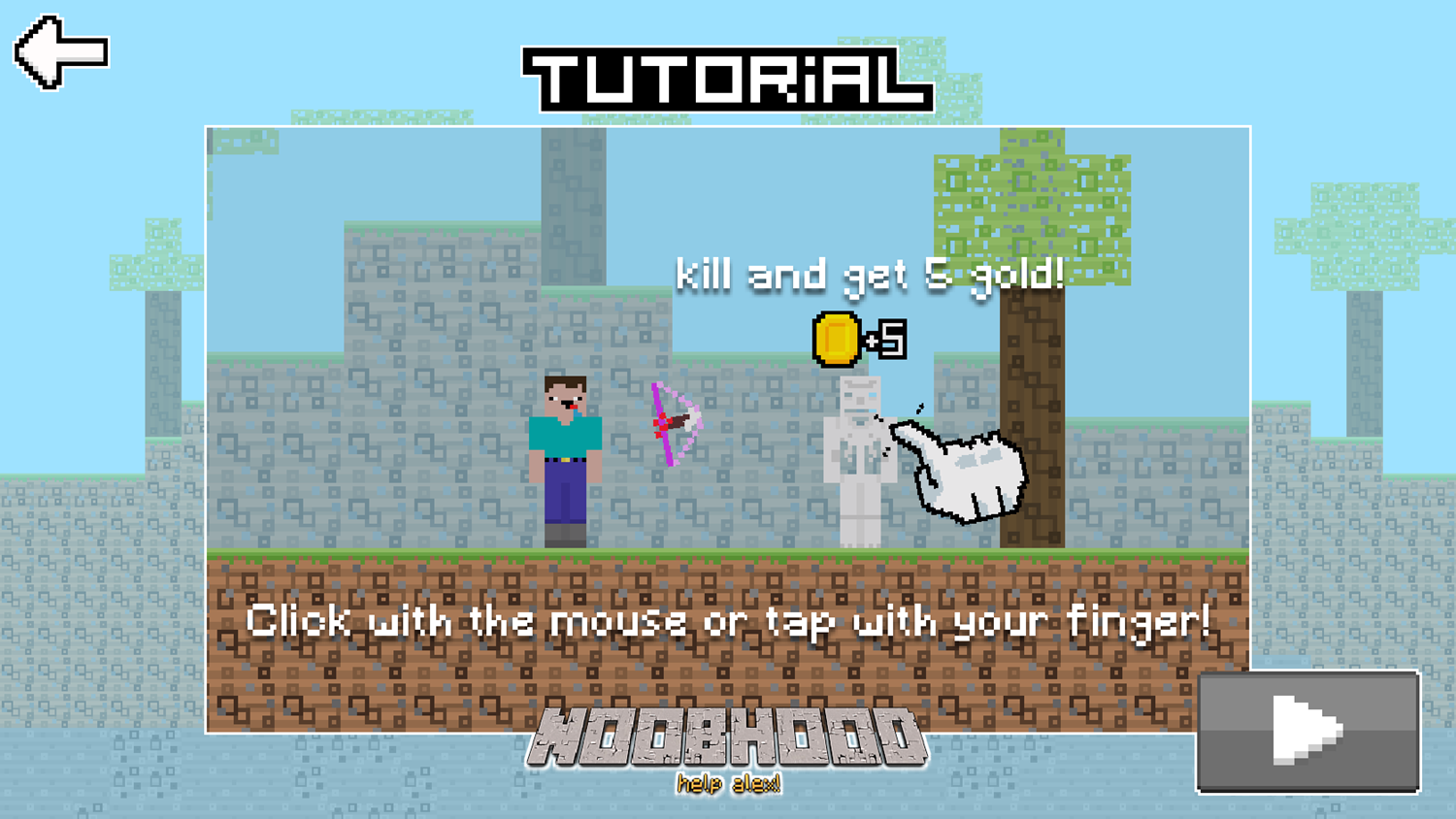 NoobHood Game Tutorial Screenshot.