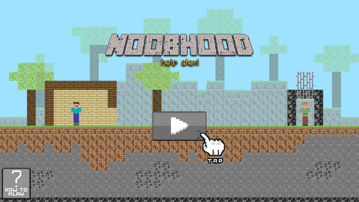 NoobHood Game Welcome Screen Screenshot.