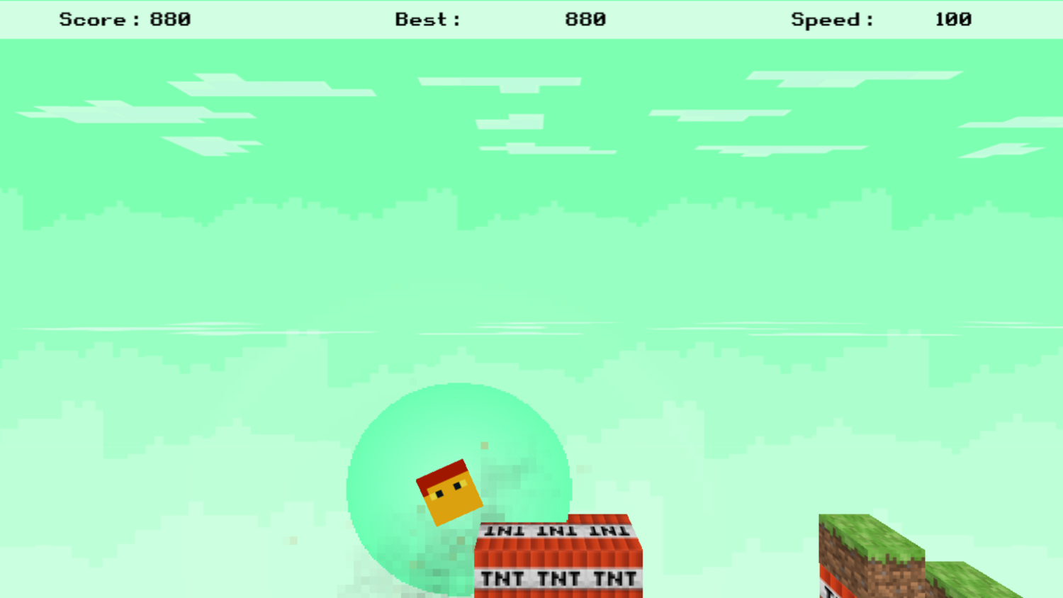 Nubic Jumper Game Over Screenshot.
