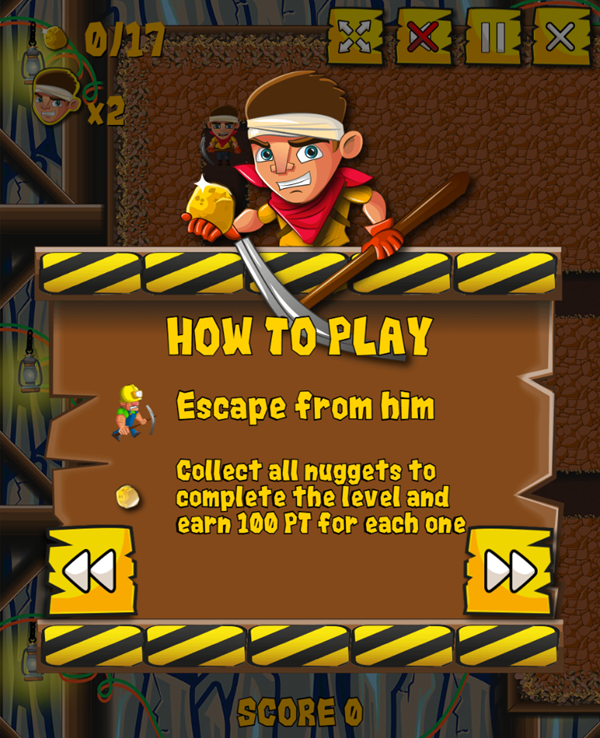 Nugget Seeker Adventure Game Instructions Screenshot.