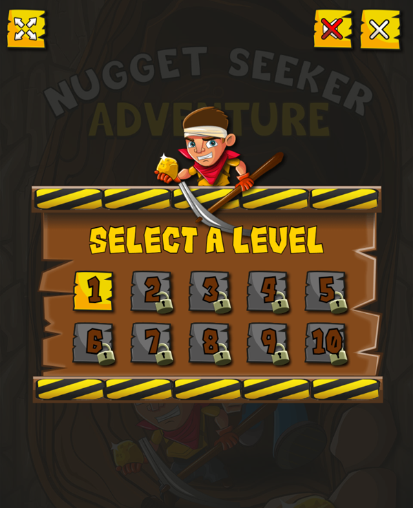 Nugget Seeker Adventure Game Select Level Screenshot.