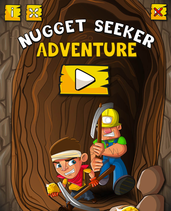 Nugget Seeker Adventure Game Welcome Screen Screenshot.