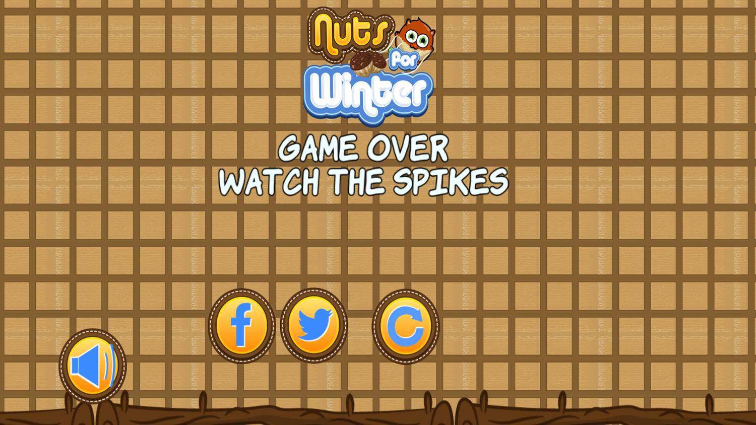 Nuts for Winter Game Over Screenshot.