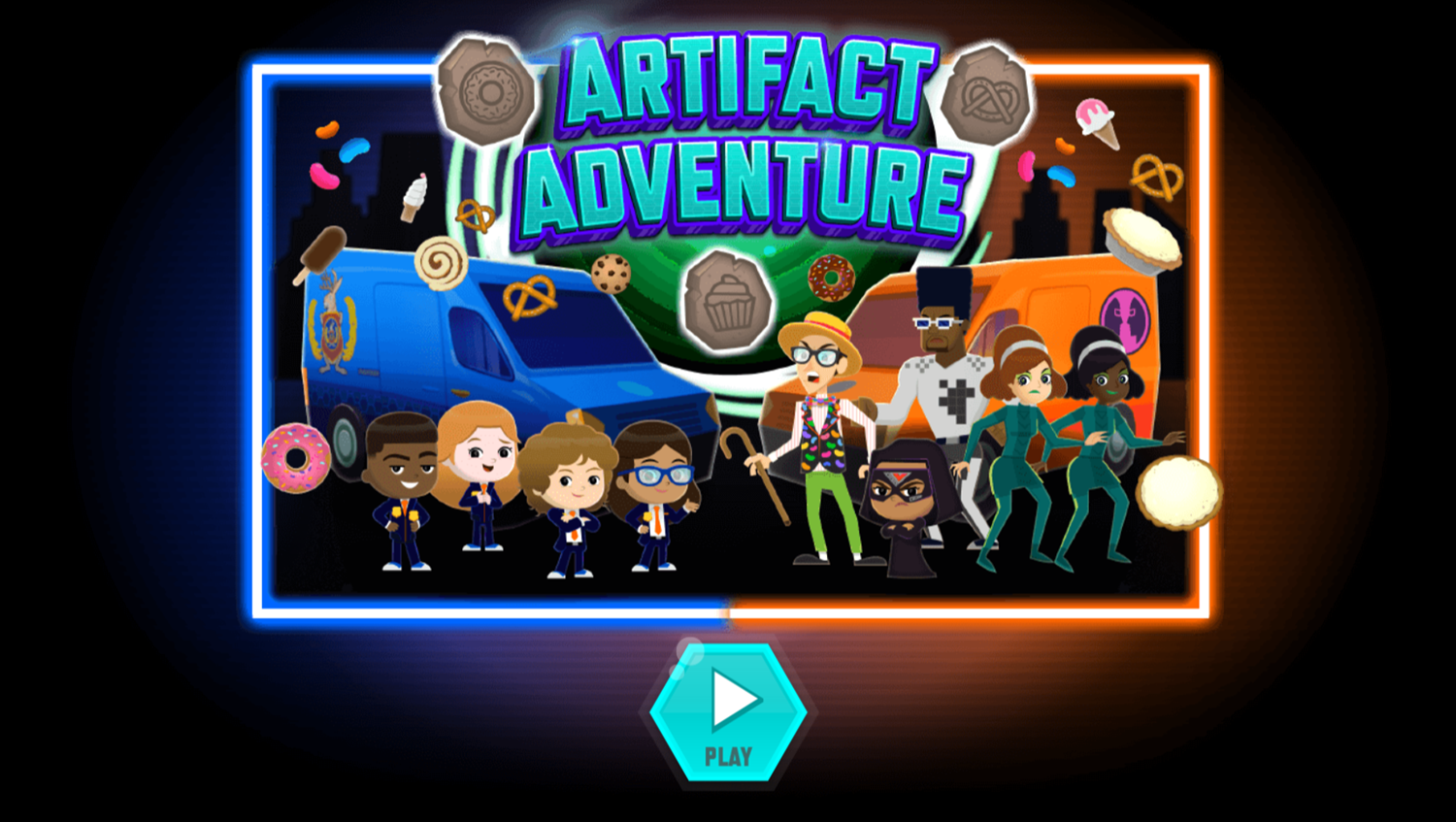 Odd Squad Artifact Adventure Game Welcome Screen Screenshot.