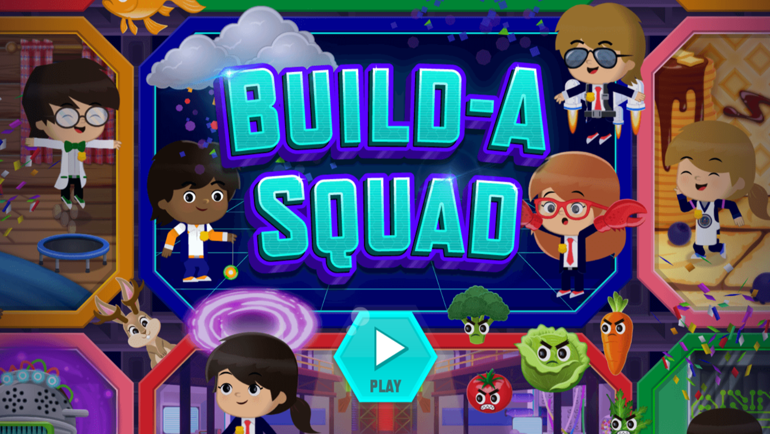 Odd Squad Build a Squad ​Game Welcome Screen Screenshot.