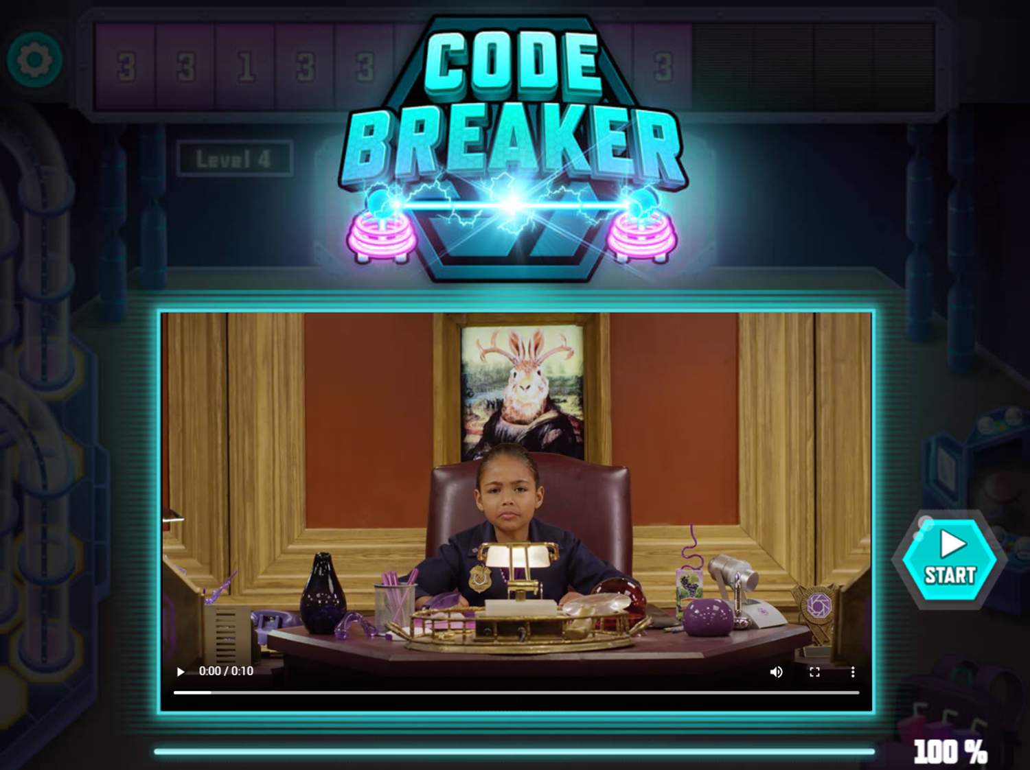 Odd Squad Code Breaker 
 Game Welcome Screen Screenshot.