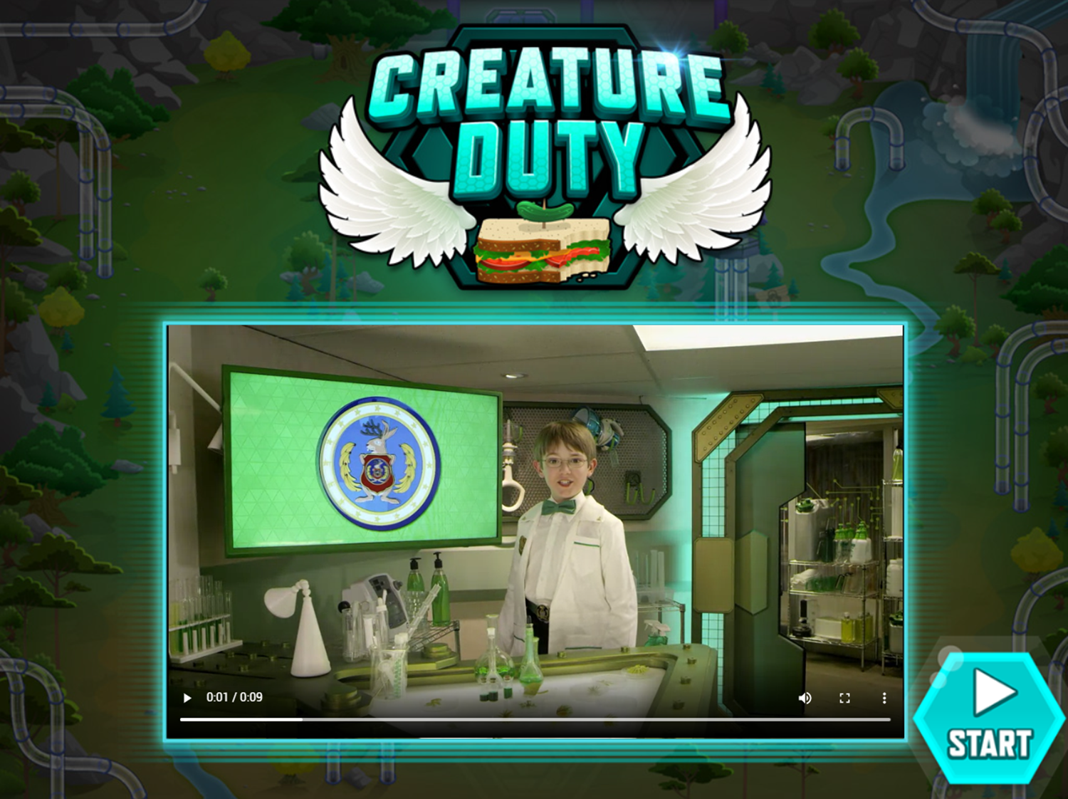 Odd Squad Creature Duty  Game Welcome Screen Screenshot.
