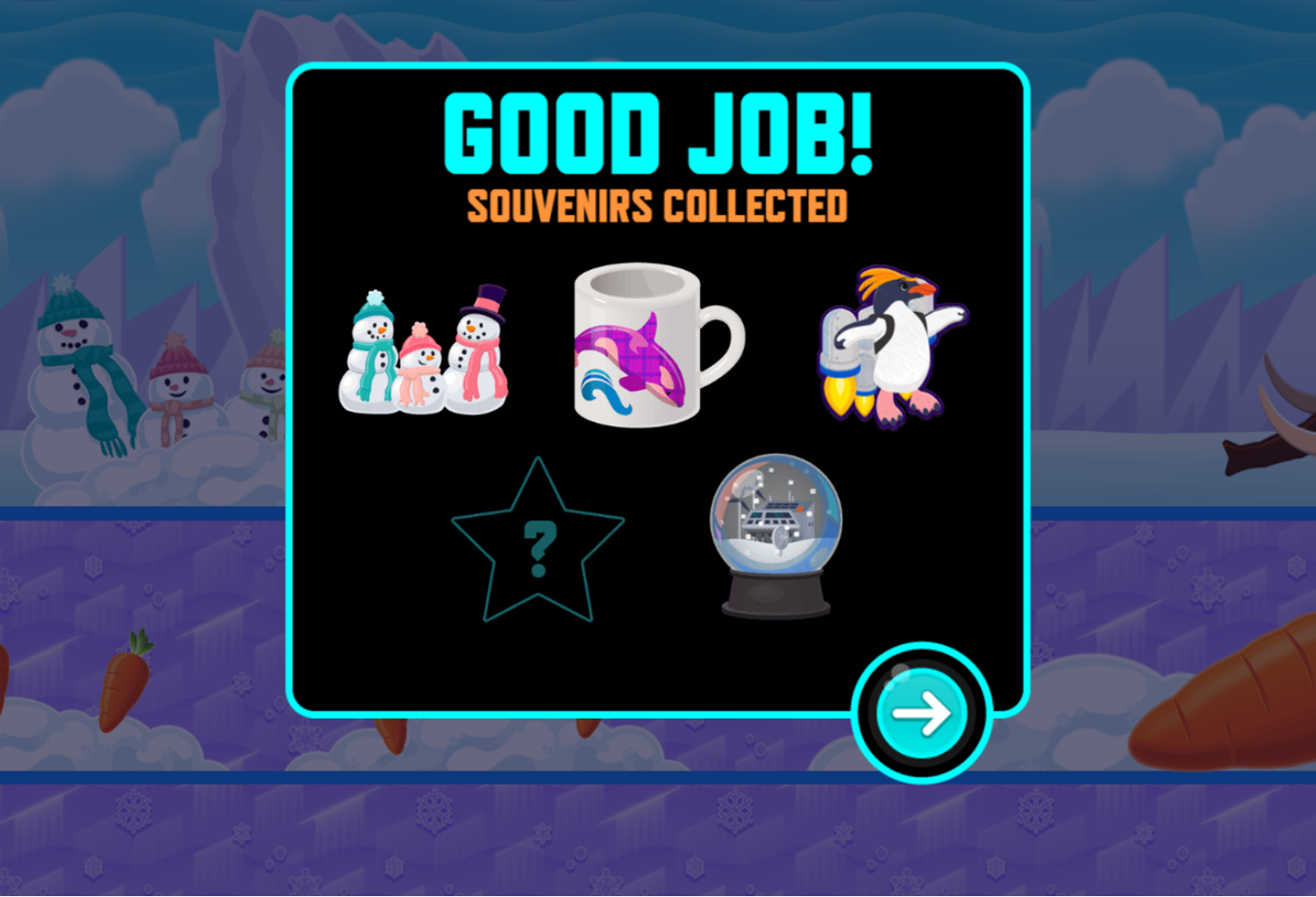 Odd Squad Oddstacle Course Game Level Complete Screenshot.