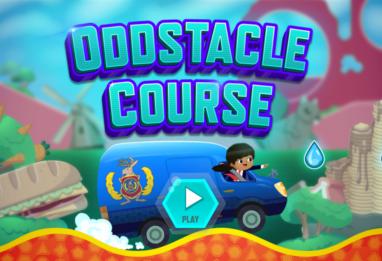 Odd Squad Oddstacle Course Game Welcome Screen Screenshot.