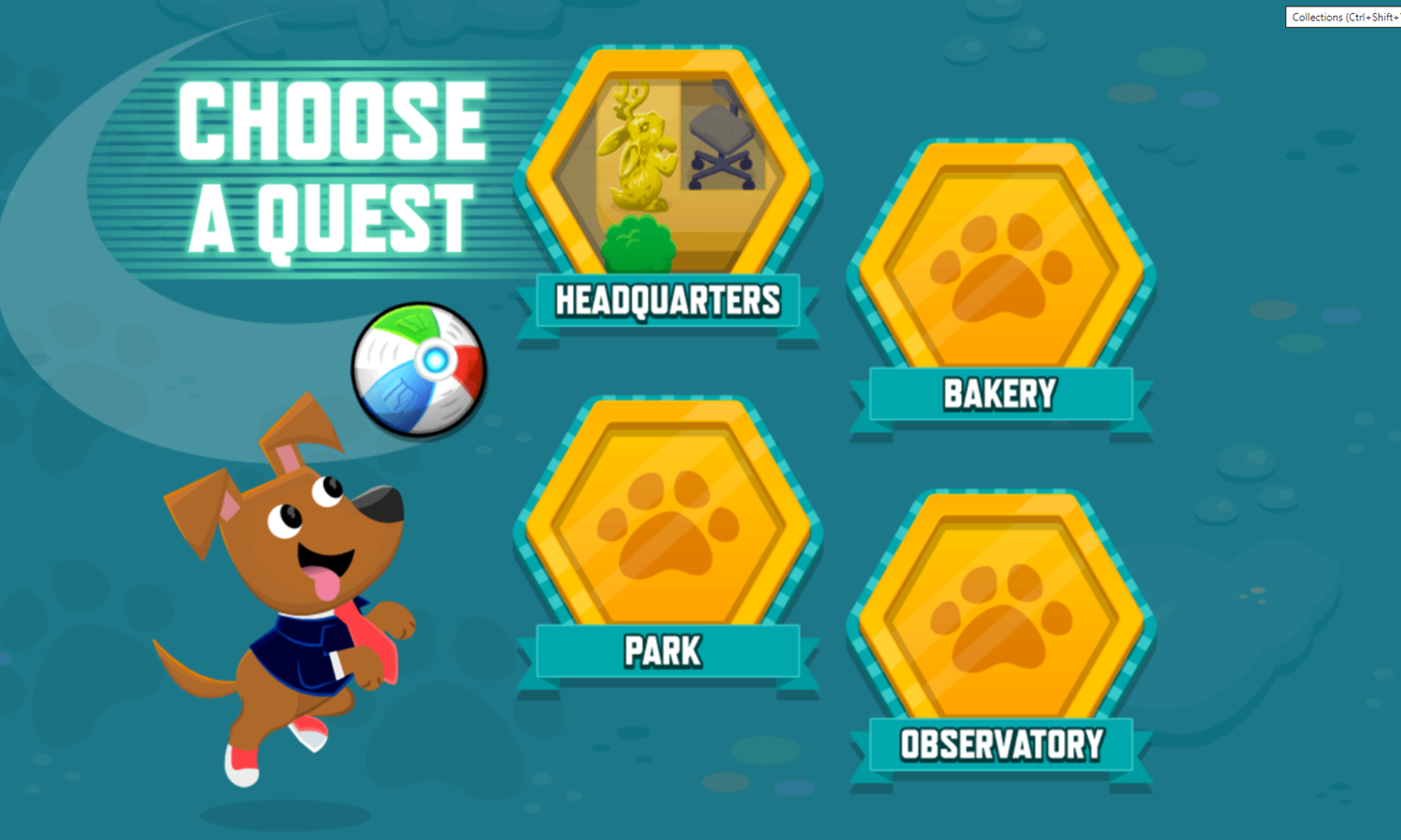 Odd Squad Puppy Quest Game Choose Level Screenshot.