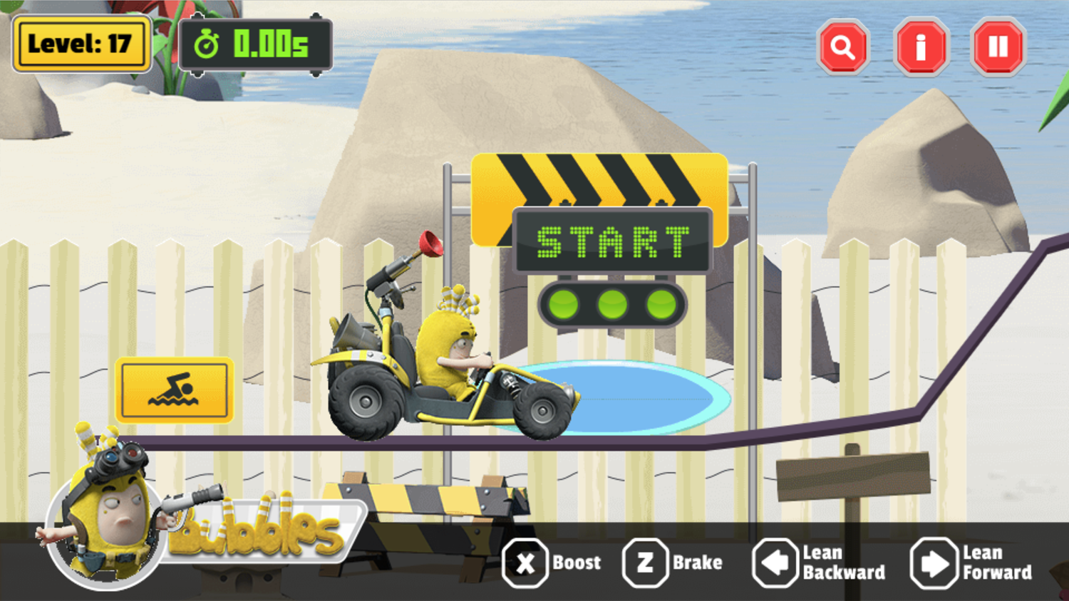 Oddbods Monster Truck Challenge Game Bubbles Screenshot.