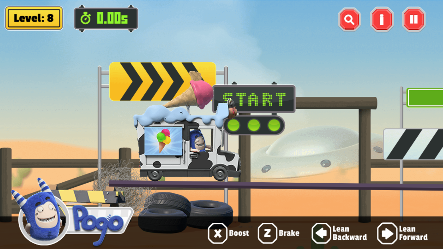 Oddbods Monster Truck Challenge Game Pogo Screenshot.