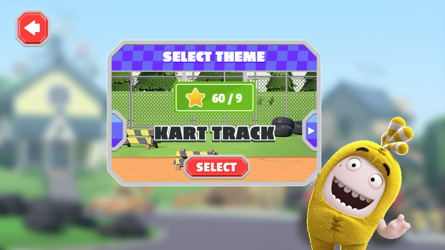 Oddbods Monster Truck Challenge Game Theme Select Screen Screenshot.