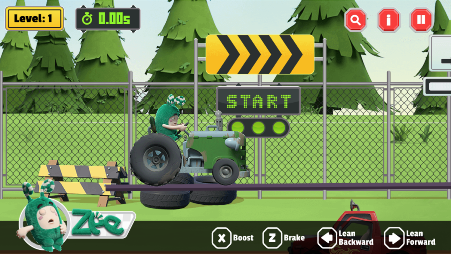 Oddbods Monster Truck Challenge Game Zee Screenshot.