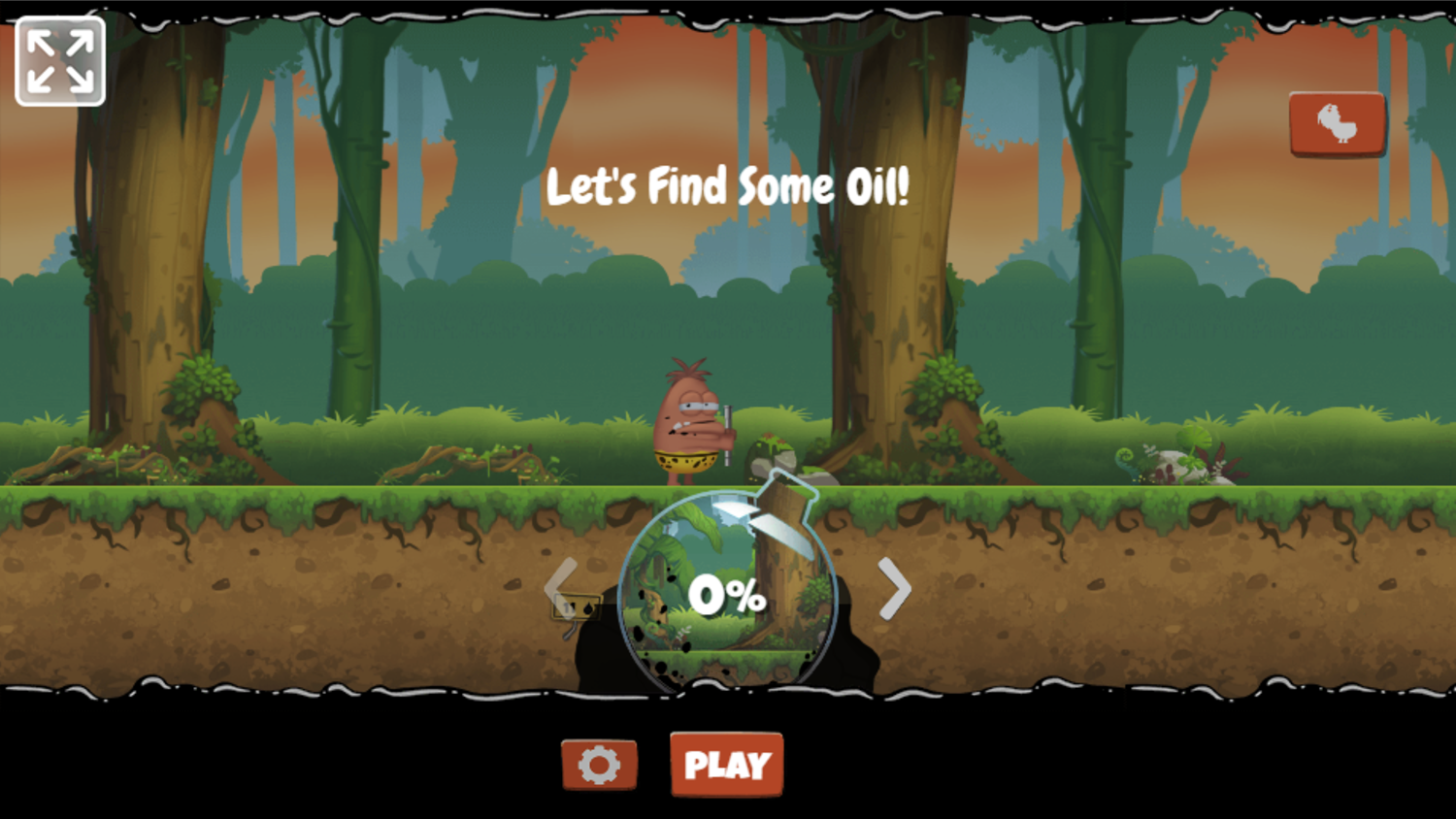 Oil Hunt Game Welcome Screen Screenshot.