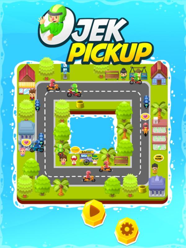 Ojek Pickup Game Welcome Screen Screenshot.