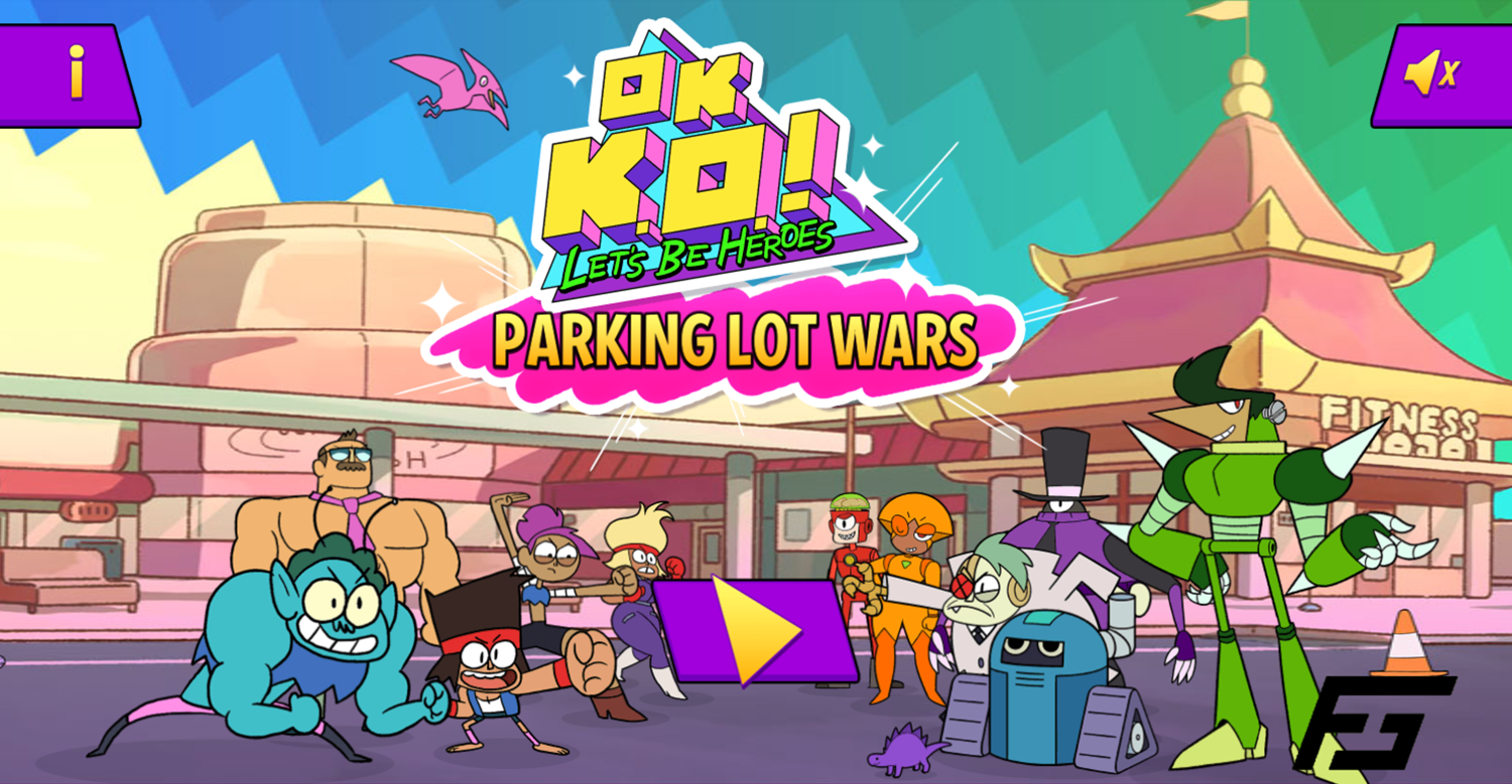 OK K.O. Let's Be Heroes Parking Lot Wars Welcome Screen Screenshot.