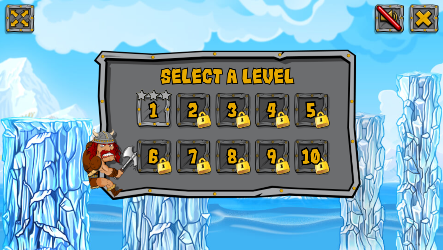 Olaf the Viking Game Select Level Screenshot.