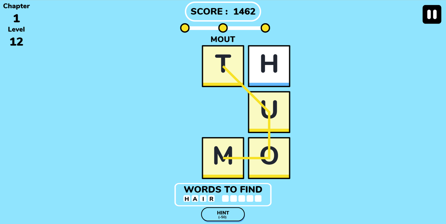 OMG Word Genius Gameplay Screenshot.