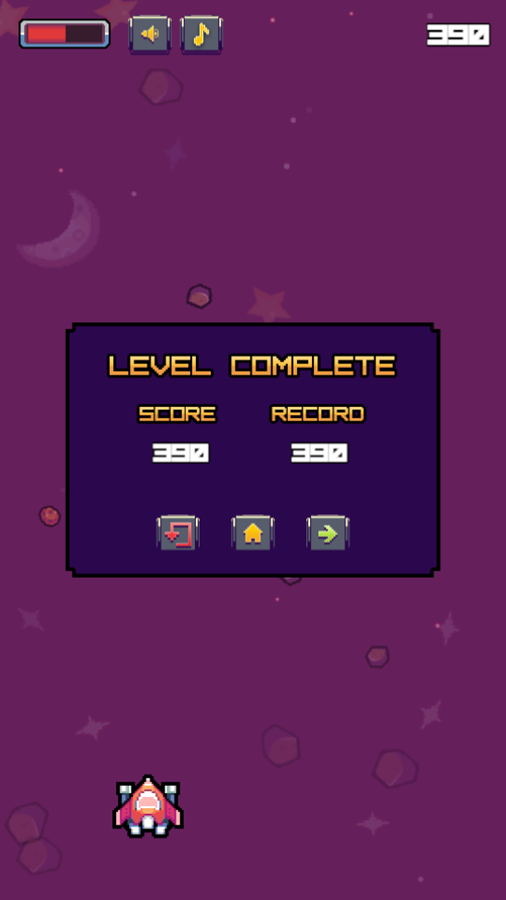 Omicronian Game Level Complete Screenshot.