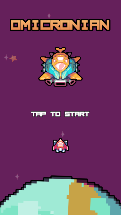 Omicronian Game Welcome Screen Screenshot.